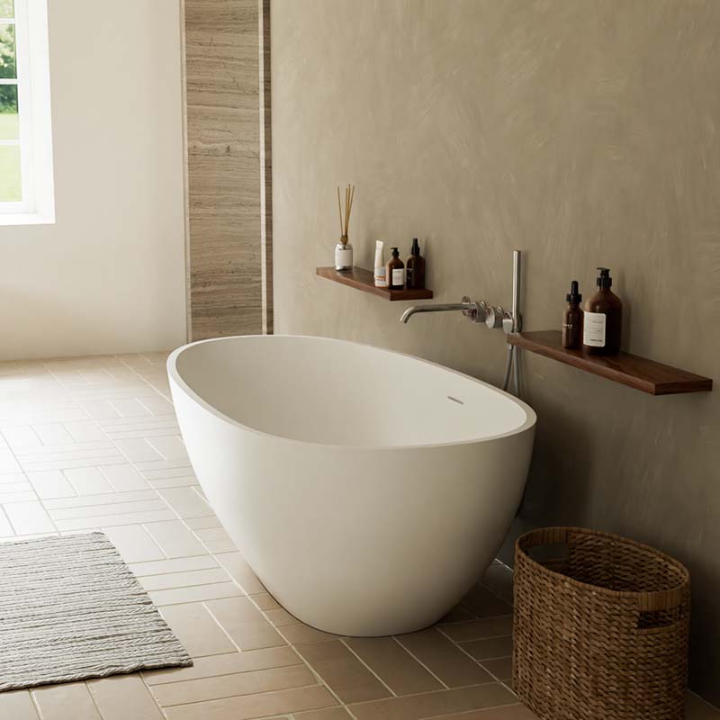 DB8802-1 High Quality Solid Surface Repairable Two Person Soaking Bathtub