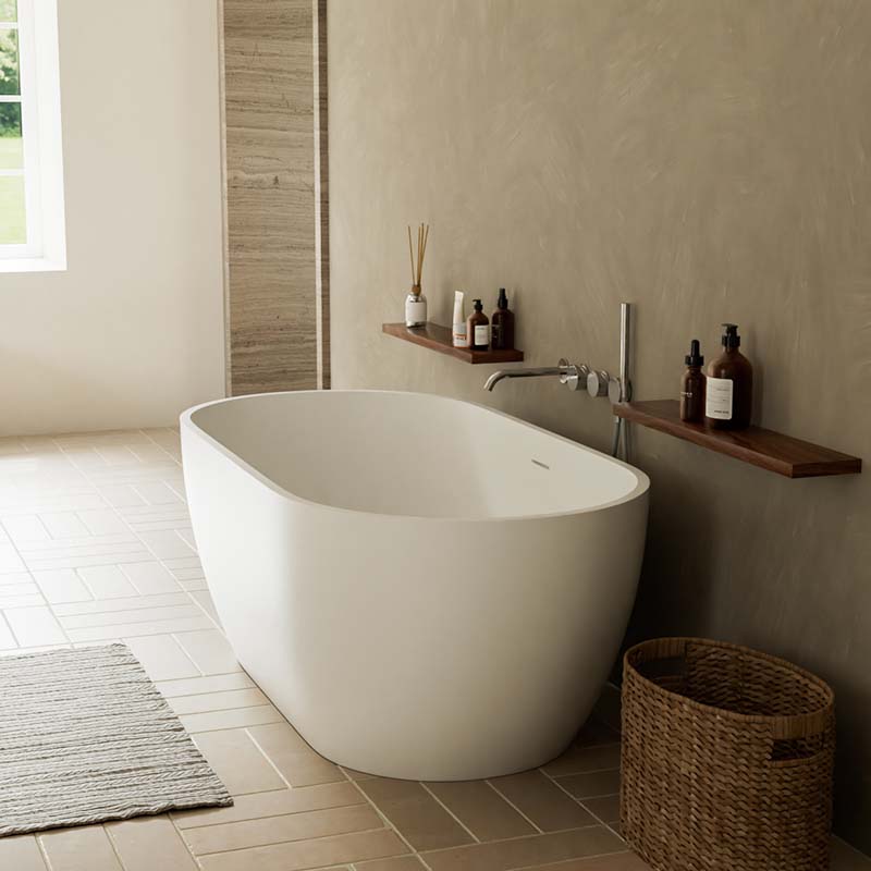 DB8810-1 Easy Repair Big Size  Colorful Solid Surface Freestanding Bathtub