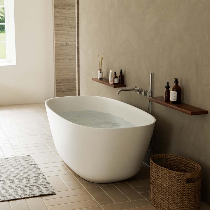 DB8823-1 European Design Pure Acrylic Solid Surface Freestanding Bathtub for Adults