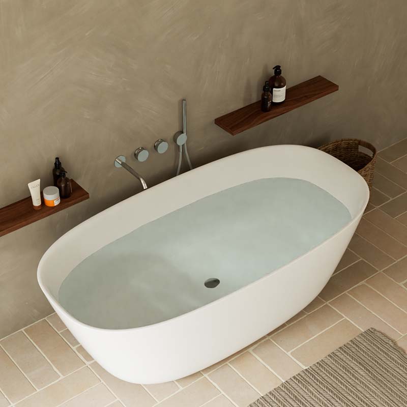 DB8823-1 European Design Pure Acrylic Solid Surface Freestanding Bathtub for Adults