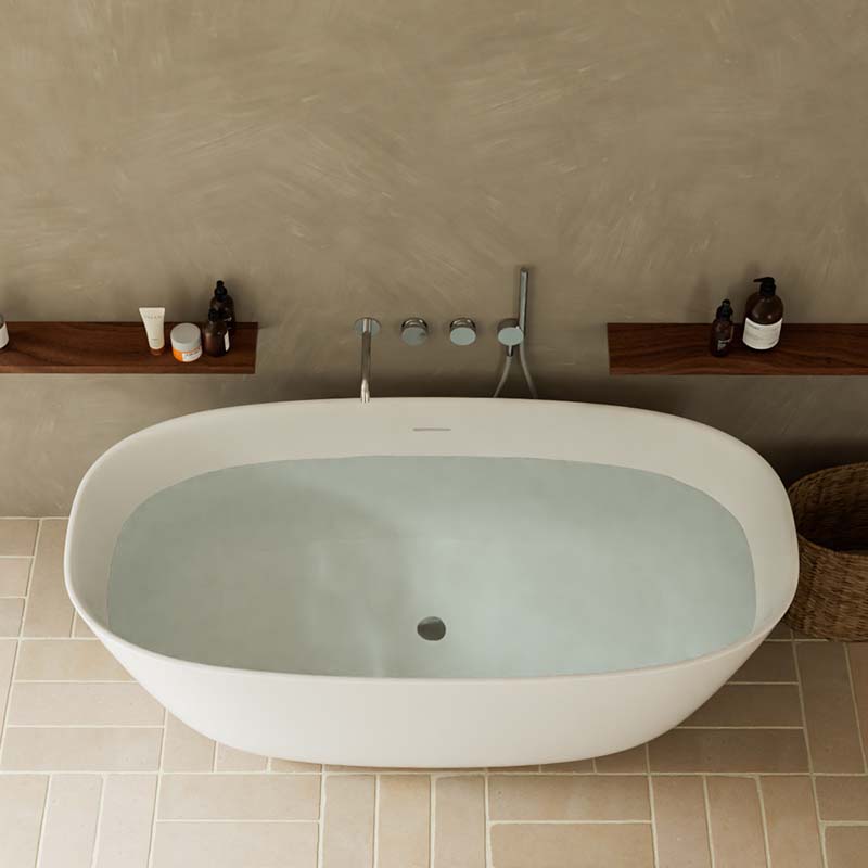 DB8823-1 European Design Pure Acrylic Solid Surface Freestanding Bathtub for Adults