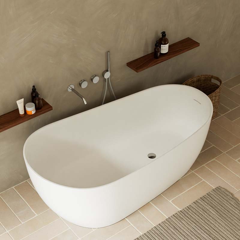 DB8828-1 Modern Design Artificial Marble Free Stand Soaker Bath