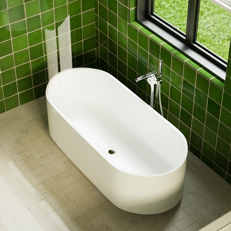 DB8702-1 White Acrylic  Freestanding Indoor Stand Alone Hot Tub for Home or Hotel Bathroom