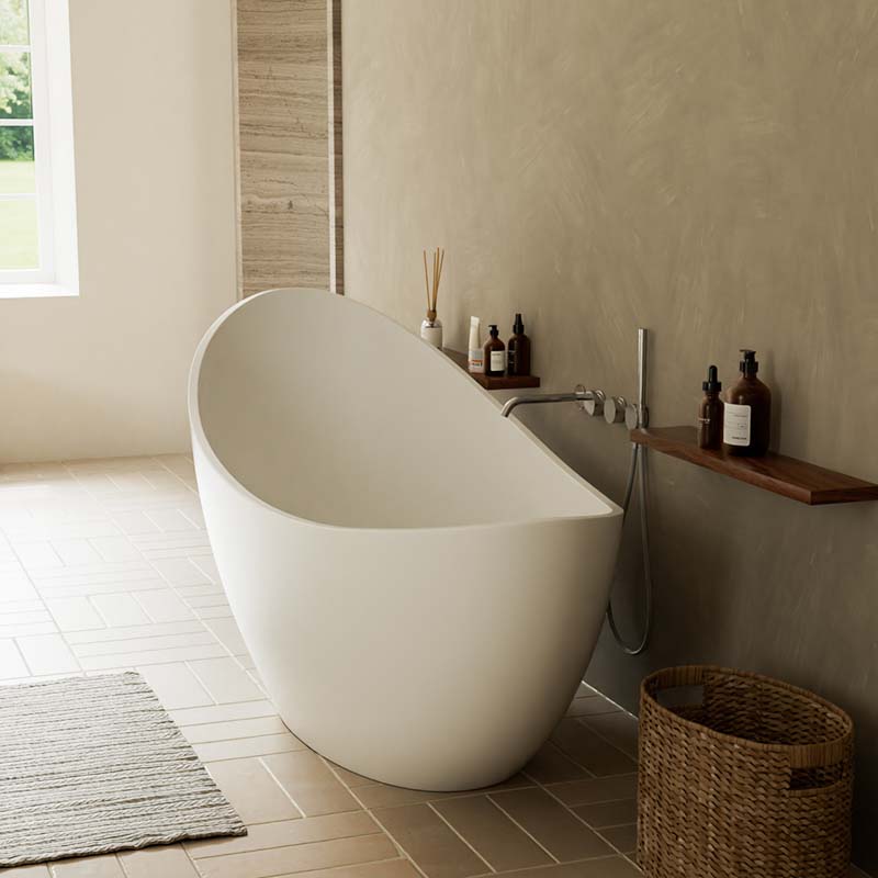 DB801-1 Modern Bathtub Luxury Free Standing Bathtubs Artificial Stone Solid Surface