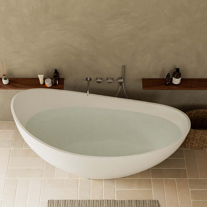 DB801-1 Modern Bathtub Luxury Free Standing Bathtubs Artificial Stone Solid Surface