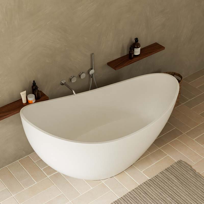 DB801-1 Modern Bathtub Luxury Free Standing Bathtubs Artificial Stone Solid Surface