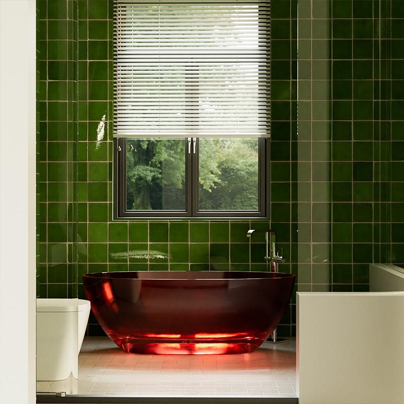 DB8801 Freestanding Transparent Saturated Resin Bathtubs