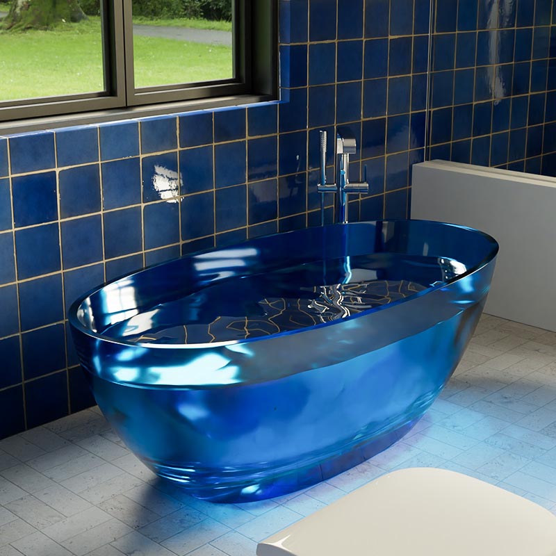 DB8801 Freestanding Transparent Saturated Resin Bathtubs