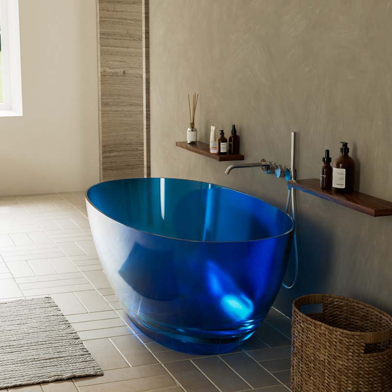 DB8801 Freestanding Transparent Saturated Resin Bathtubs