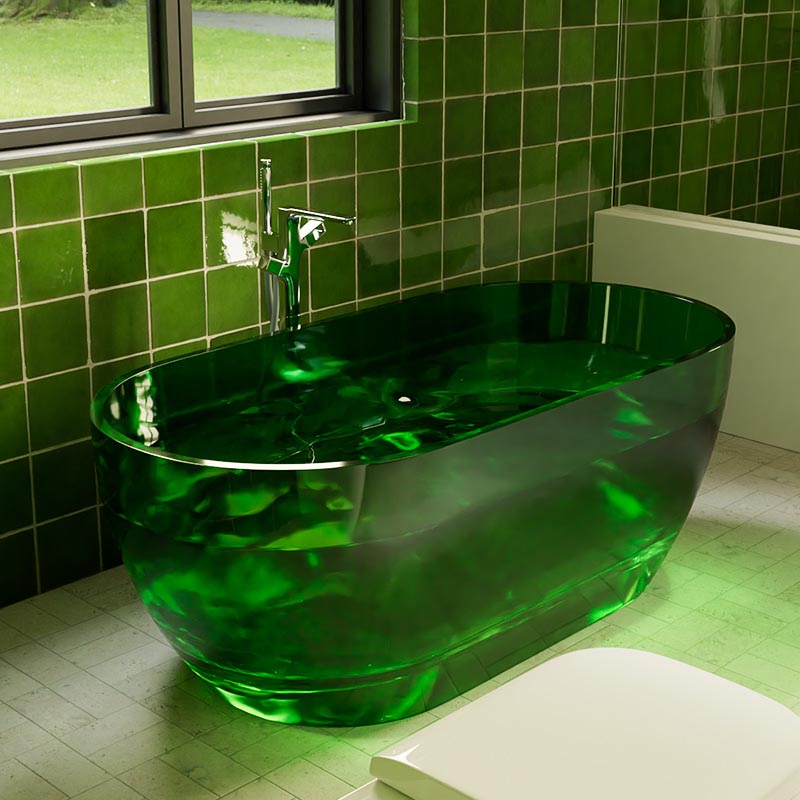 DB8810 Colorful & Customizable Freestanding Transparent Resin Bathtubs