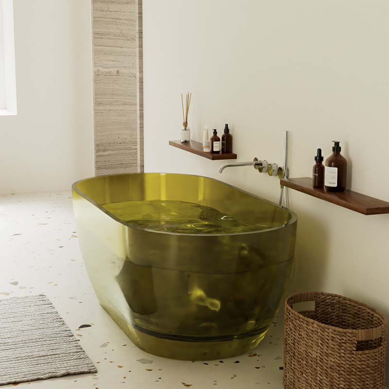 DB8810 Colorful & Customizable Freestanding Transparent Resin Bathtubs