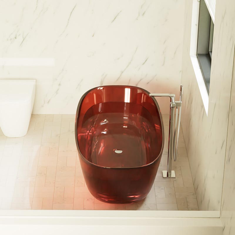 DB8823 Versatile Freestanding Transparent Resin Bathtubs - Multiple Sizes & Styles