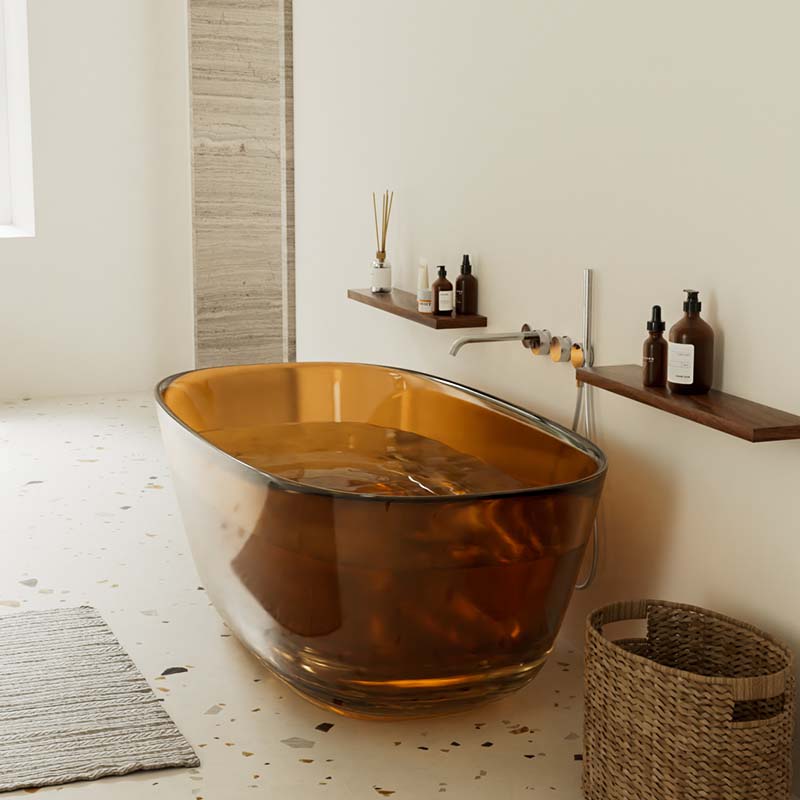 DB8823 Versatile Freestanding Transparent Resin Bathtubs - Multiple Sizes & Styles