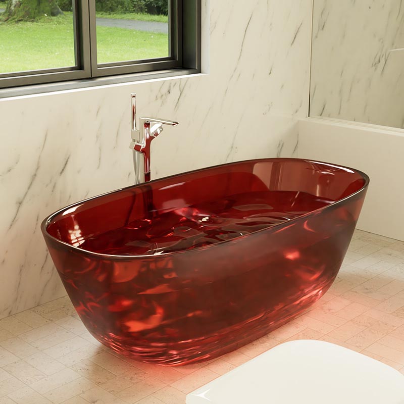 DB8823 Versatile Freestanding Transparent Resin Bathtubs - Multiple Sizes & Styles