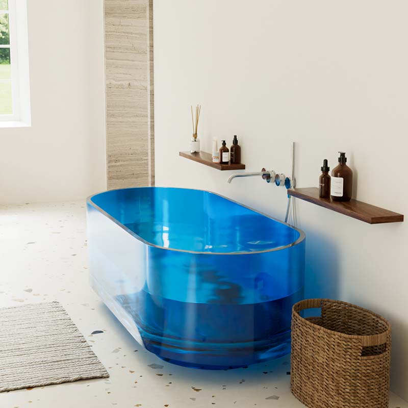 DB8702 Freestanding Transparent Saturated Resin Bathtubs