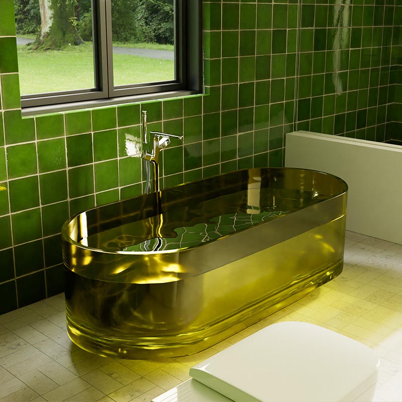 DB8702 Freestanding Transparent Saturated Resin Bathtubs