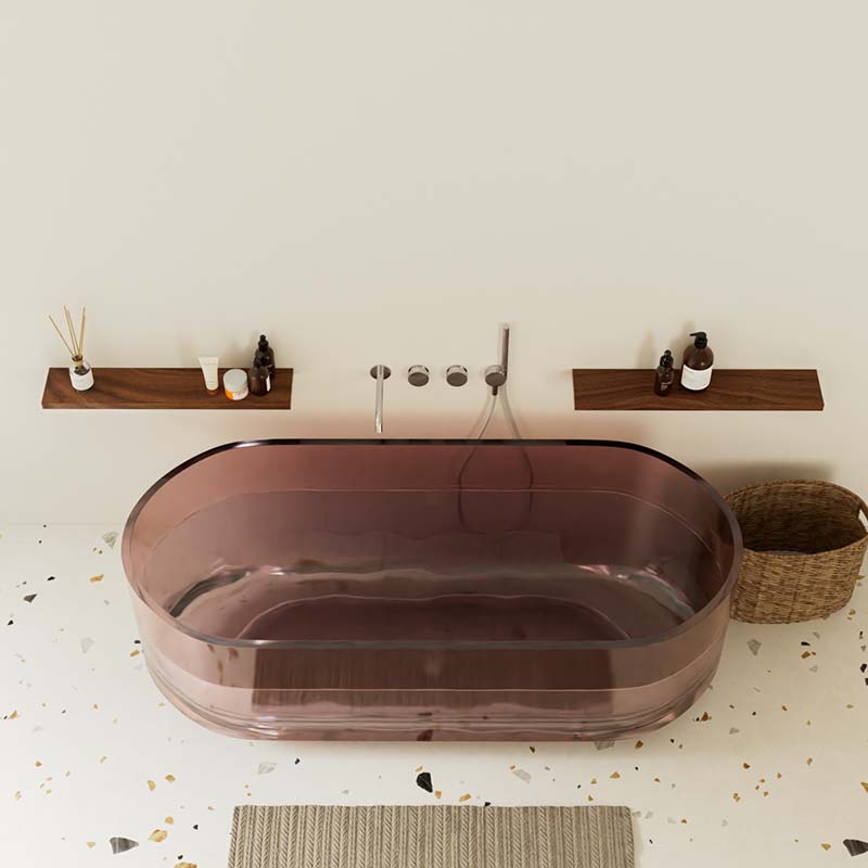 DB8702 Freestanding Transparent Saturated Resin Bathtubs