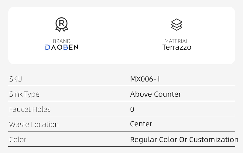 MX006-1 A Round Premium Terrazzo Basin Exuding Charm