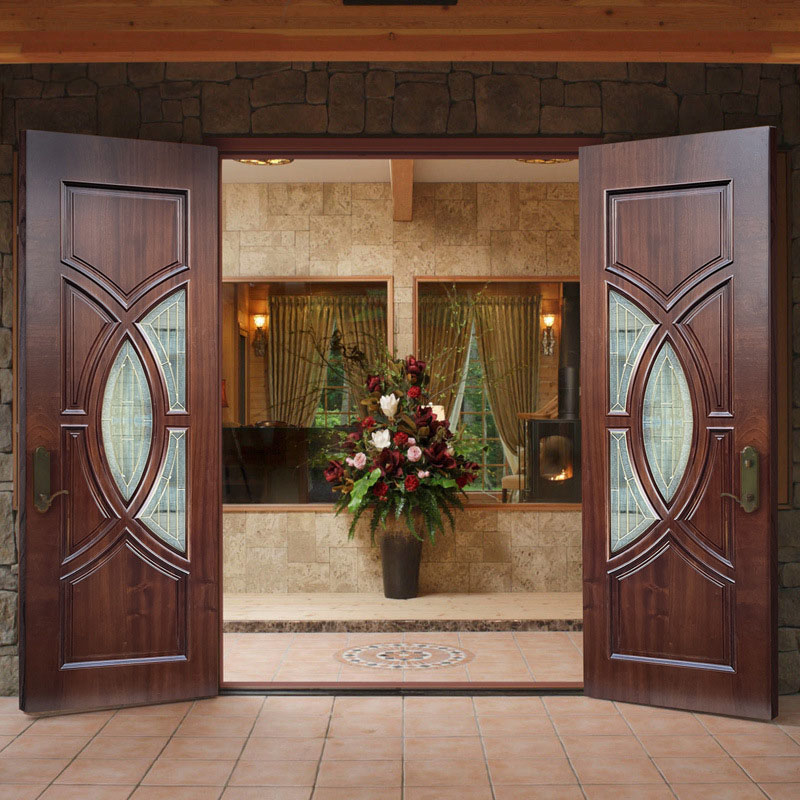DL72 Handcrafted Double Entry Doors - Solid Wood & Mortise-Tenon