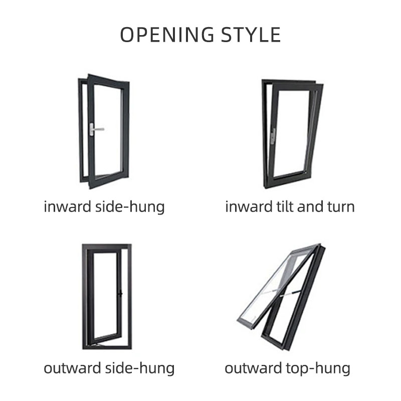 CA4-7 Aluminum Casement Windows With Double Glazed