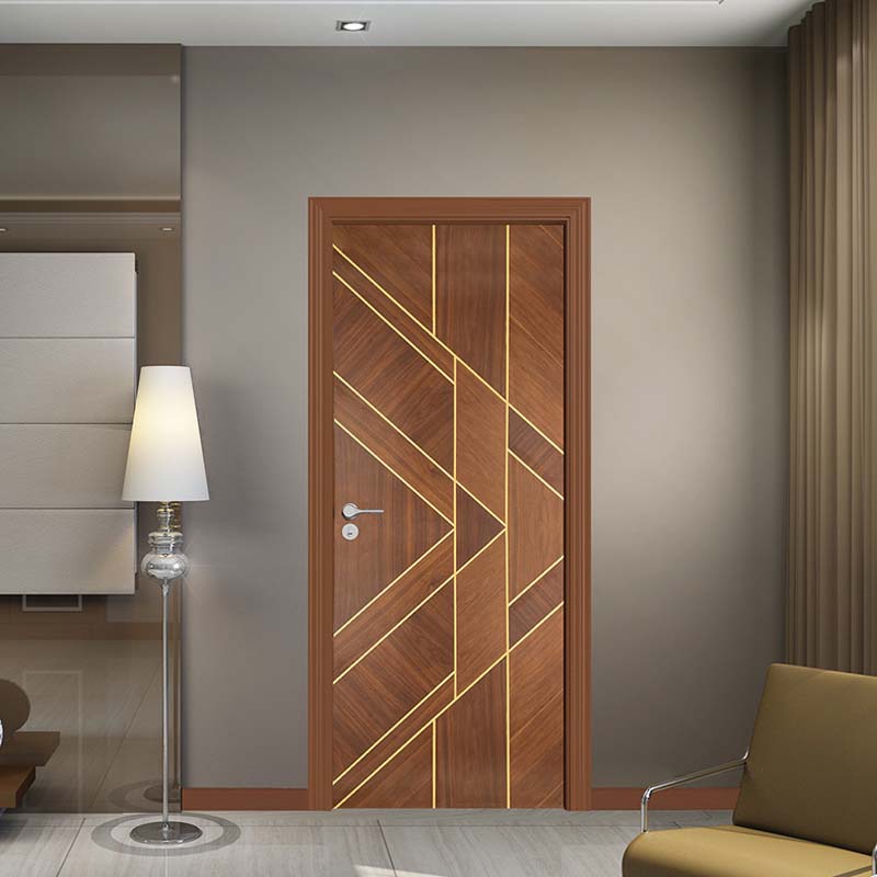 SW82  Black Walnut Veneer with Gold Geometric Accents