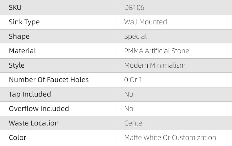 DB106 Small Wall Mounted Sinks For Bathroom DB106 Small Wall Mounted Sinks For Bathroom