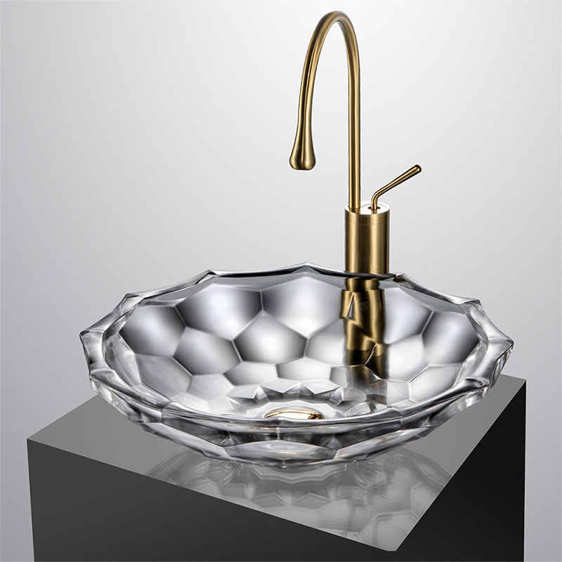 BW22 Glass Vessel Sink In Bathroom