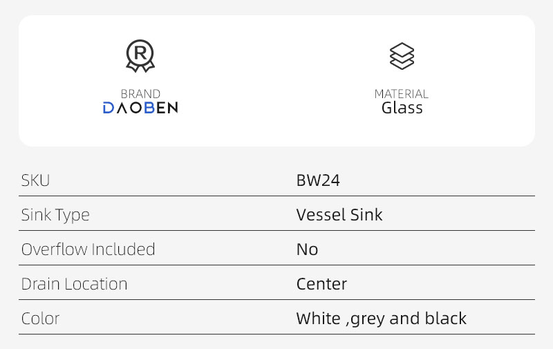 BW24 Glass Vessel Sink For Modern Bathrooms BW24 Glass Vessel Sink For Modern Bathrooms